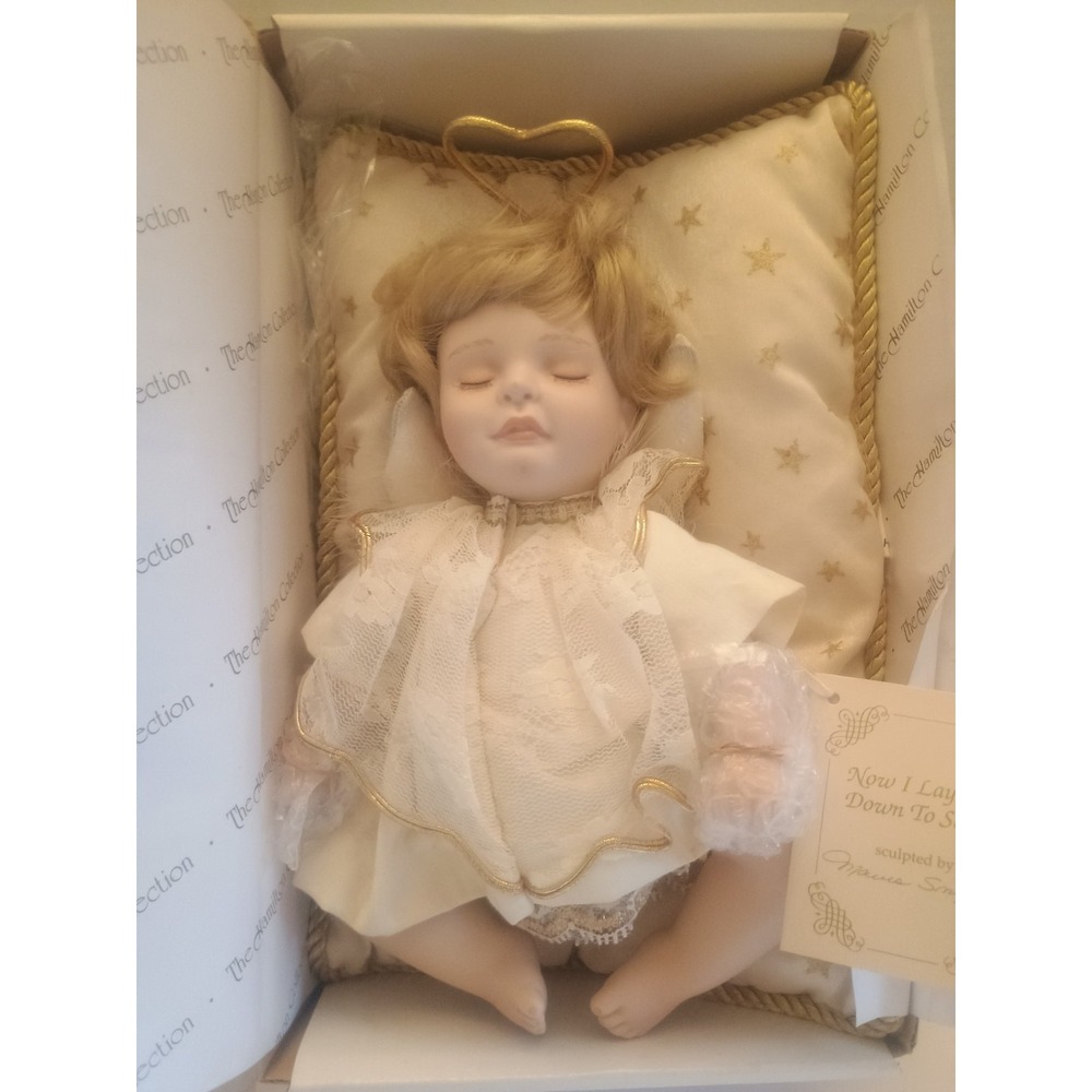 The Hamilton Collection Now I Lay Me Down To Sleep 8in Angel Doll & Pillow